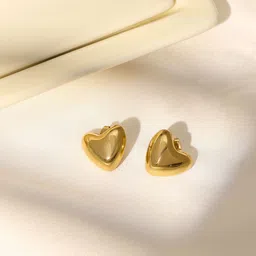 Ruby Raang Gold-Plated Heart Shaped Studs-1