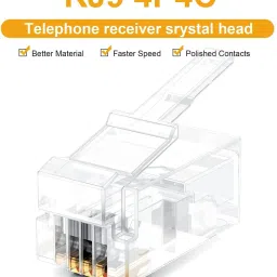 Tech-X RJ9 Modular Phone Headset 4P4C Plug Jack Connector for RJ9 / RJ10 / RJ22 Telephone Flat Cable/Cord Adapter Telephone Modular Plug (Compatible with Both Solid and Stranded Wire) Pack of 25 Lan Adapter image 4