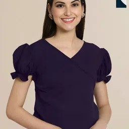 Mast & Harbour Women Pack of 2 Solid Puff Sleeve Regular Top-picture-18