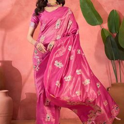 DIVASTRI Floral Woven Design Zari Saree-picture-37