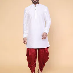 W & G Men Straight Kurta With Dhoti Style Pant-picture-29