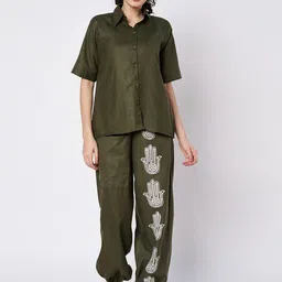 9rasa Placement Printed Cotton Shirt With Trousers Co-Ords-picture-5