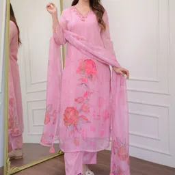 KALINI Women Floral Printed Kurta with Trousers & Dupatta-23