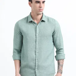 THE BEETEL HOUSE Men Bars Linen Regular Slim Fit Casual Shirt-image-50