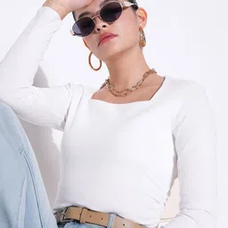 SHOWOFF Women Square Neck Cotton Top-image-114