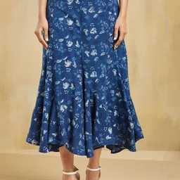Fabindia Hand Block Printed Cotton Midi Skirt-picture-18