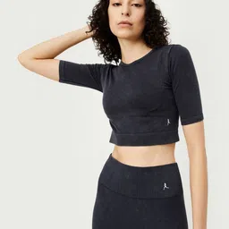 max Women Solid Round Neck Acrylic T-shirt-image-94