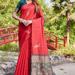 PHEASANT Woven Design Silk Blend Saree-image-46