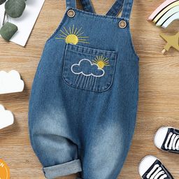 YK Infant Girls Embroidered Cotton Dungarees-picture-13
