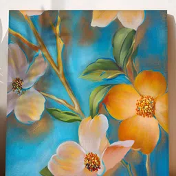 Art Street Blue & Green Floral & Botanical Printed Canvas Wall Art-21