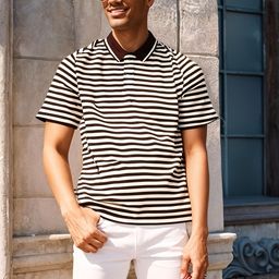 mack jonney VIMAL JONNEY Men Striped Polo Collar Pockets T-shirt-picture-14
