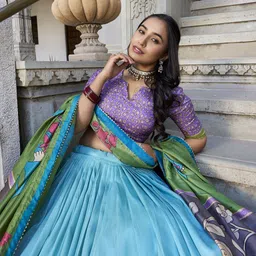 APNISHA Printed Ready to Wear Lehenga & Unstitched Blouse With Dupatta image 2