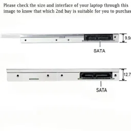 Etake 9.5mm Universal 2nd Hard Drive Bracket Caddy For CD/DVD-ROM Laptop, Notebook Hard Drive 2nd Caddy Internal Optical Drive image 2