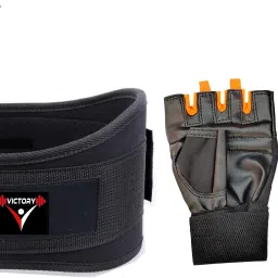 Ultra Gym Belt ( L ) Size & Premium Gym Glove Fitness Accessory Kit Kit-image-41