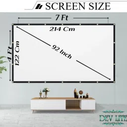 Dev Lite Premium 92 Inches Diagonal (7 Ft. x 4 Ft.) 16:9 Aspect Ratio Supports UHD-3D-4K Technology Universal Eyelets Type Projector Screen (Width 214 cms x 122 cms Height) Projector Screen (Width 214 cm x 122 cm Height) image 4
