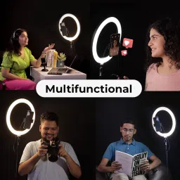 RECTITUDE 12" inch Portable LED Ring Light Video Shoot Live Stream Makeup & Vlogging Ring Flash image 5