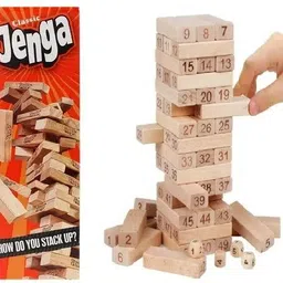 crazybuy Jenga Wooden Block Stacking Tower Game for Kids Ages 5 and Up-5-6-picture-18