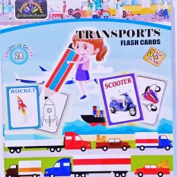 Educational & Learning Transport Flash Cards with Colours for Kids (28 Multicolor Flash Cards)-18