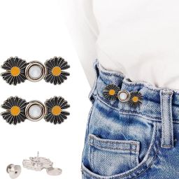 Pant Waist Tightener Instant Jean Buttons for Loose Jeans Pants Clips 2 Pieces Metal Buttons-17