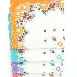 Maskey 100% Pure Cotton (Size:35x35cm) (4pcs) Embroidered Abstract Iconic Designer Ladies Rumal / Hanky ["Multicolor"] Handkerchief-image-14