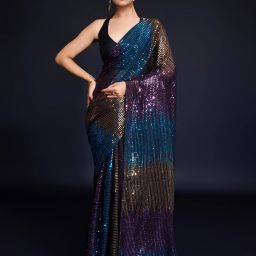 Embroidered Bollywood Georgette Saree-image-76