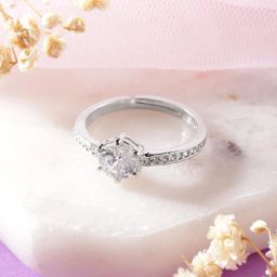 Crystal Cascade CZ 925 Sterling Silver Ring For Women and Girls Sterling Silver Cubic Zirconia Rhodium Plated Ring-image-24