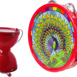 Musical Khanjari(23.7x5cm) with Big Damru (9.5x13cm)-39