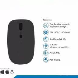 Kayra Mart High Performance 2.4GHz Wireless Optical Mouse Ultra Smooth Wireless Optical Mouse with Bluetooth image 3