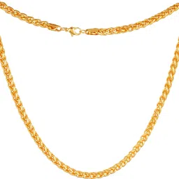Stylish Heavy Golden Neck Chain 22 Inch Gold Plated Gold-plated Plated Brass Chain-image-15