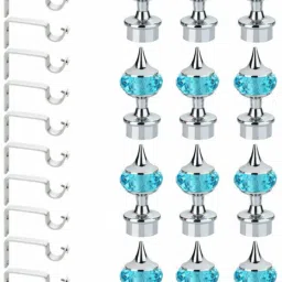 Dark Blue Curtain Hooks, Curtain Knobs, Curtain Rods, Rod Rail Bracket Metal-image-34