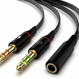 Snowpearl Black Black Gold Plated 2 Male to 1 Female 3.5mm Audio Cable Adapter Phone Converter (Android, iOS) Phone Converter-picture-11