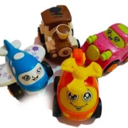 abdul Set of 4 Unbreakable Friction Powered Toy Set of Car, Train, Plane & Helicopter image 2