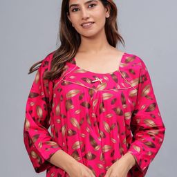 HARGUN NIGHT WEAR Floral Printed Maxi Nightdress-image-75