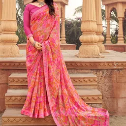 LeeliPeeri Designer Ethnic Motifs Poly Chiffon Saree-image-42