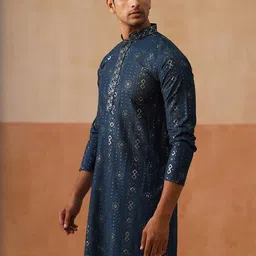 Jompers Men Embroidered Regular Sequinned Kurta with Pyjamas-image-31