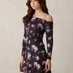Outzidr Women Floral Printed Fit & Flare Mini Dress-image-33