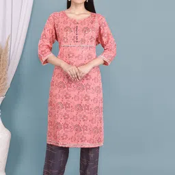 Indiwest Women Floral Printed Kurta with Trousers-image-31