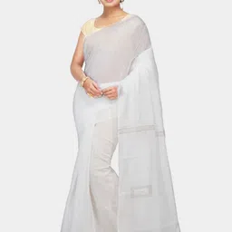 Crochetin Solid Silk Cotton Saree-picture-36
