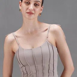 CAVA Solid Shoulder Straps Corset Crop Top-picture-11