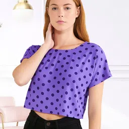 Unicus Apparel Women Polka Dot Print Studded Crop Top-picture-19