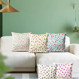 ArtzFolio Multicoloured Set of 5 Velvet Square Cushion Covers-picture-13