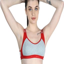 VANILA Women Red & Grey Non Padded Full Coverage Bra-image-81