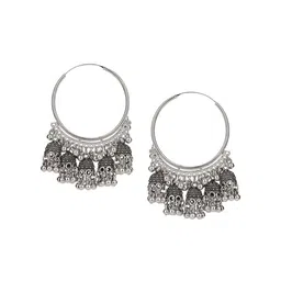 Sangria Silver-Plated Hoop Earrings image 2