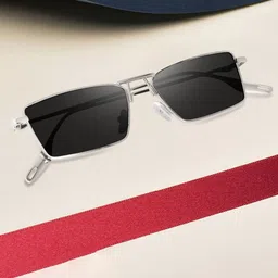 Dervin Unisex Rectangle Sunglasses with UV Protected Lens image 4