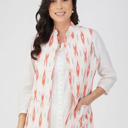 Vastraa Fusion Ikat Printed Nehru Jacket-44