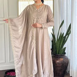 KALINI Women Ethnic Motifs Embroidered Kurta with Trousers & Dupatta-43