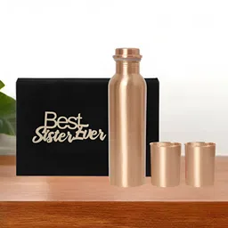 INTERNATIONAL GIFT Copper-Toned Set of 3 Copper Solid Water Bottle-image-40