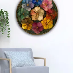 OLIVE TREE Blue & Red Printed Wooden Wall Hangings-image-59