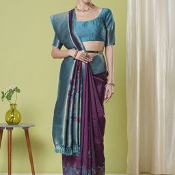 KAYOMMI Floral Zari Banarasi Saree-image-56