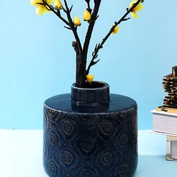 TAYHAA Blue Arabic Artwork Ceramic Vase-image-84
